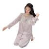 1011 lace cute princess style pajamas women's spring and autumn foreign style fashion can be worn outside loungewear two-piece set