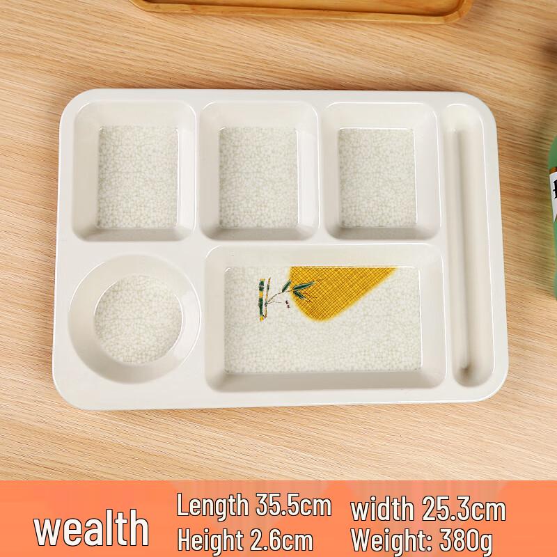 Melamine Six-Compartment Square Dinner Plate