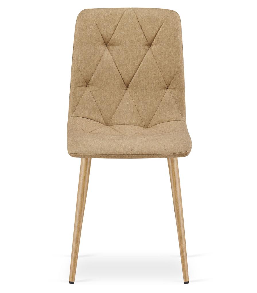 LIBRA chair - brown fabric / wood-colored legs x 2
