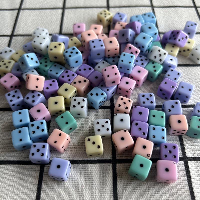10mm Acrylic Colored Square Dice Beads for DIY Jewelry Accessories