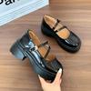 Fashion Women's Thick Heel Shoes Spring New Round Head Shallow Mouth with Thick Sole Anti-slip Wear Mary Jane Shoes