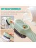 1pc Easy-To-Use White PP Multi-Functional Shoe Brush - Press-Type Built-In Liquid Dispenser, Soft Non-Destructive Bristles.