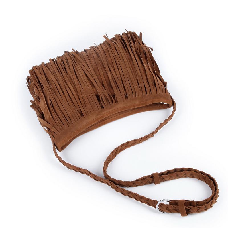 Women's Retro Suede Tassel Crossbody Shoulder Bag