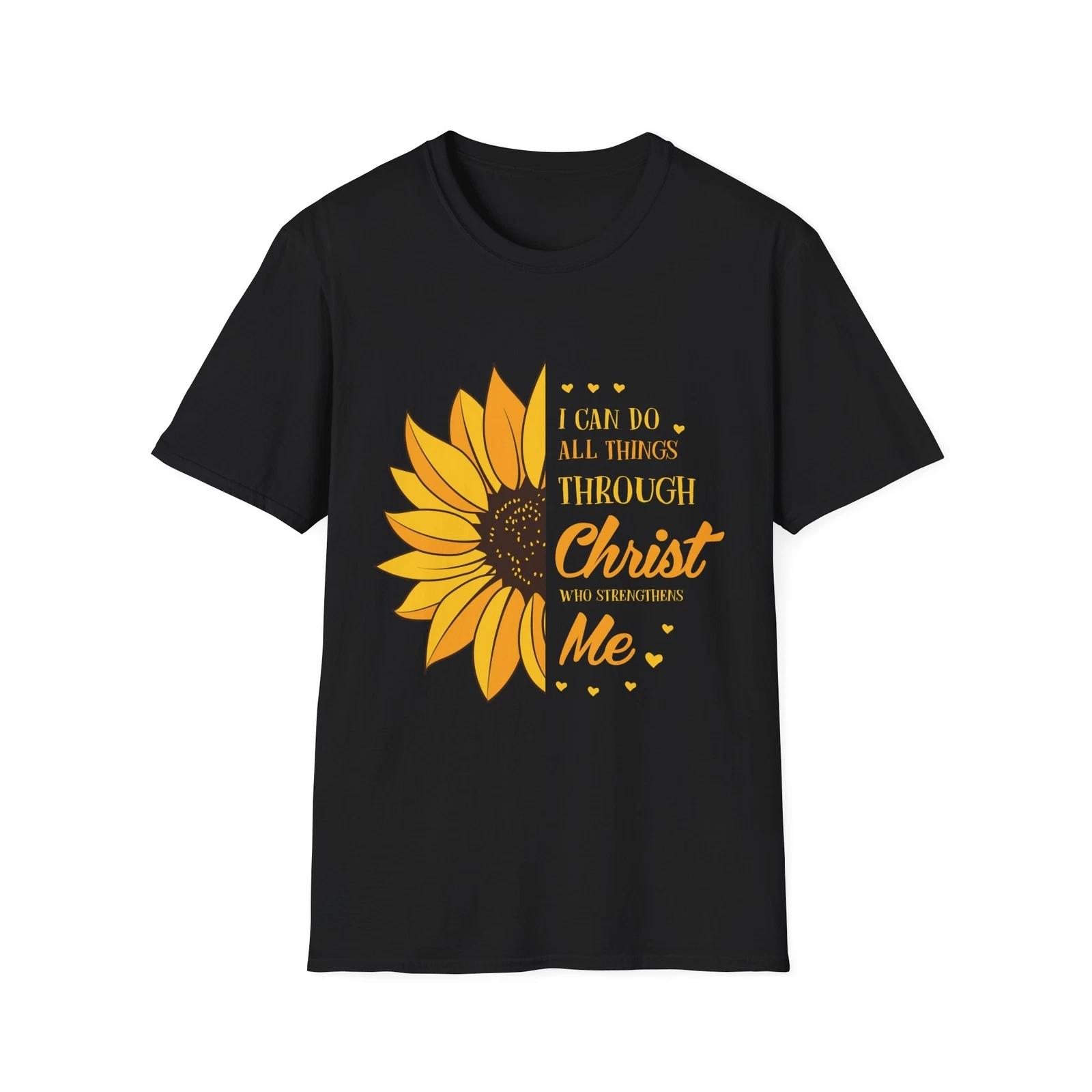 Inspirational Sunflower T-Shirt, Faith Shirt, Christian Apparel, Motivational 3XL