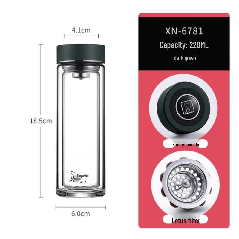 Sheenho Portable Double-Wall Glass Tea Tumbler