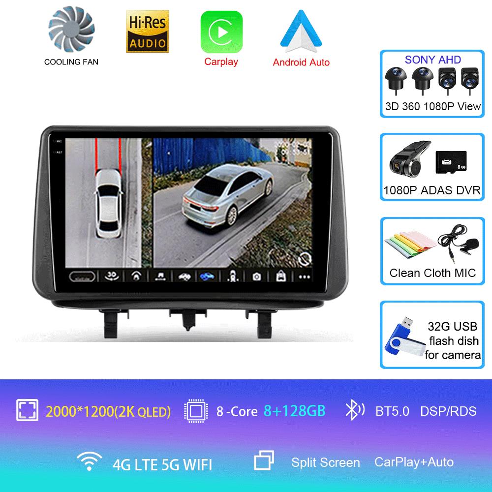 Radio auto Android 14 pentru Opel Meriva B 2009-2014 2K QLED Android Multimedia Video Player BT AI Voice CarPlay 4G Stereo Unit headunit