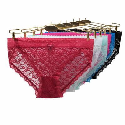 Sexy calcinha de renda feminina calcinha de renda transparente lingerie macia sexy calcinha de moda para senhoras 6 pçs/set