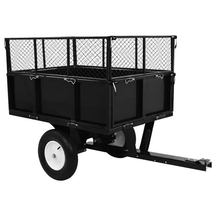VidaXL Tipping Trailer for Lawn Mower Transport Cart Soil Compost Building Materials Tasks of 145813