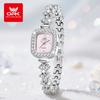 OPK 6058 Full Diamond Square Quartz Woman Watch Luxury Elegant Bracelet Wristwatch For Women 30M Waterproof Ladies Dress Watches