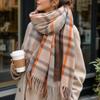 Women's Thick Plaid Scarf and Shawl Wrap for Winter Warmth