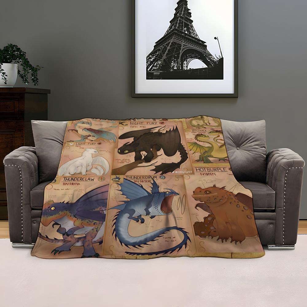 Black and White Dragon Love Heart Throw Kid-Friendly Flannel Throw Blanket Soft Warm Anti-Static Washable All Season 100cmx150cm
