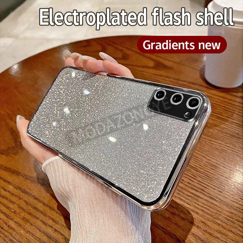Für Samsung Galaxy S20 Hülle Galvanik Soft Glitter TPU Handy Rückseite Samsung GalaxyS20 Handygehäuse für Mädchen Frau