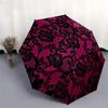 1pc Pink Floral Lace Pattern Umbrella with Plastic Handle, Suitable for All Seasons Outdoor PT420
