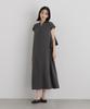 Linen Touch Back Flare Skipper Dress Charcoal F [Nano Universe] 673-6219304 Women's