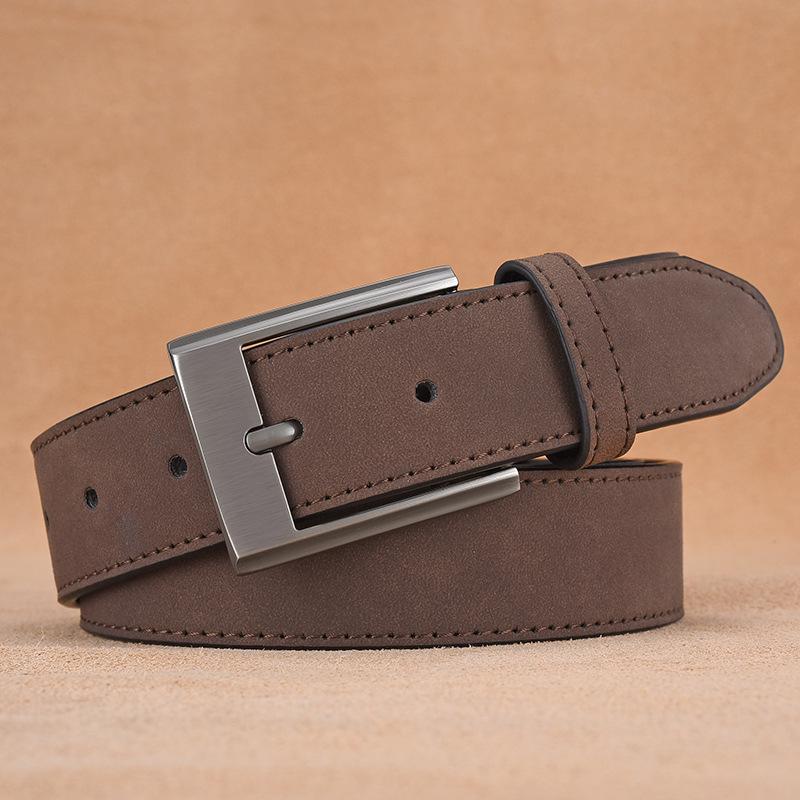 Pu Belt Men'S Zinc Alloy Button Head Casual Men'S Belt Pingyang Belt Men'S Belt