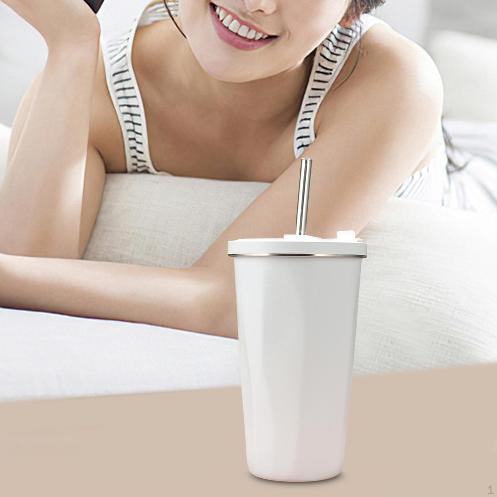 

Insulated Tumbler Travel Coffee Mug 500ml Large Capacity for Women and Men Iced Cup Water білий