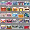 50 Retro Radio Stickers: Colorful Cartoon Graffiti, Waterproof for Decorative Journaling, Storage Box