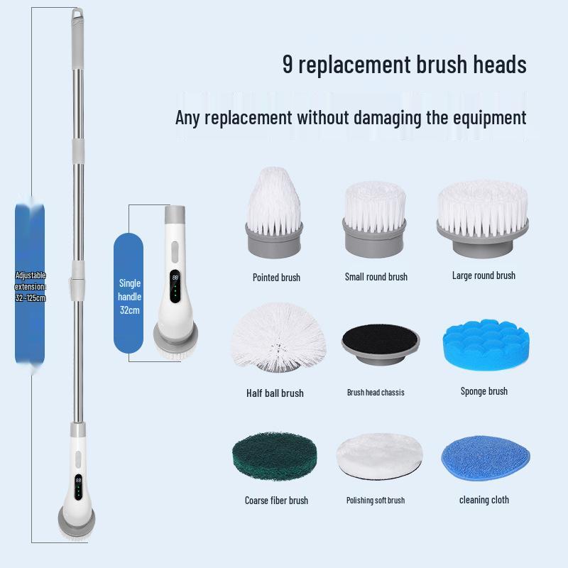 Multi-Speed Electric Cleaning Brush for Kitchen & Bathroom – Versatile Handheld Scrubber with Dual-Length Use