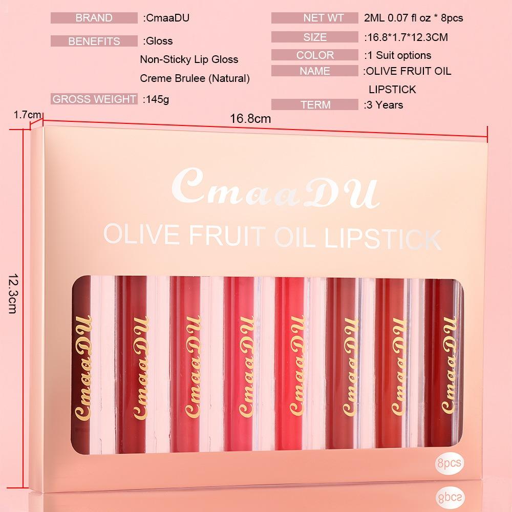 CmaaDu 8 -filled Olive Cream Brighter Lip Gloss