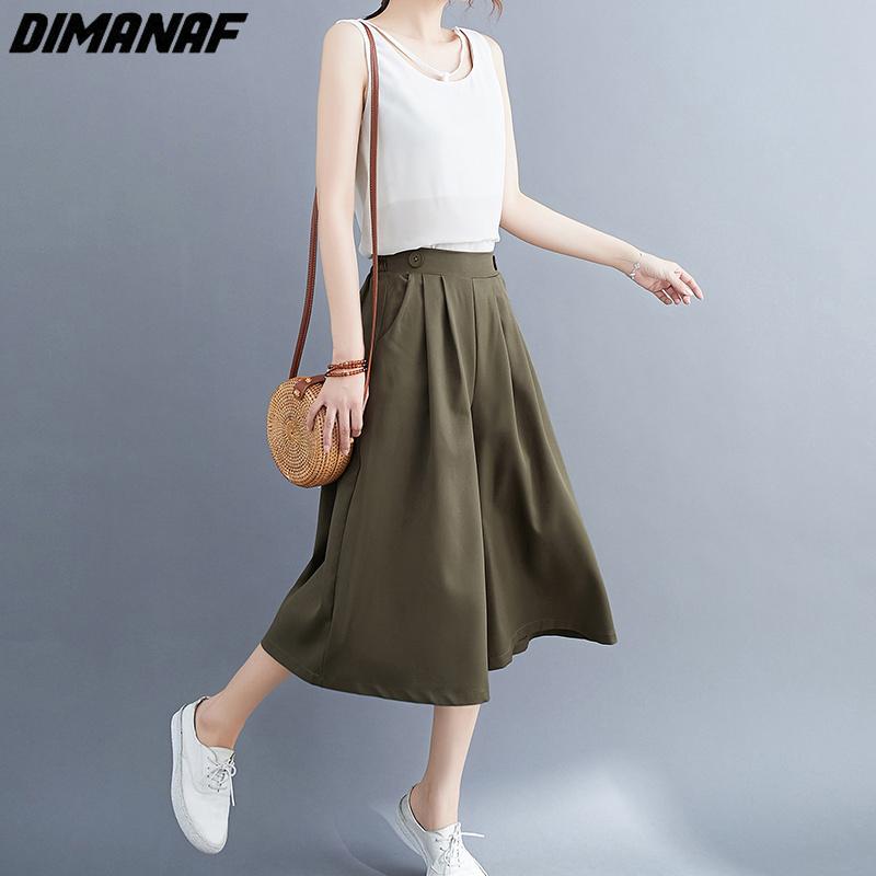 Dimanaf 2023 Summer Shorts Pants Women Elastic Pants Loose Casual Female Basic Trousers Wide Leg Pants Buttons