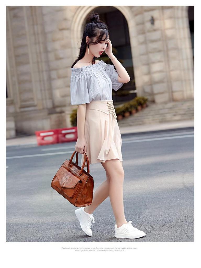 Large Capacity Snake Print Handbag: European & American Fashionable Ladies' Shoulder Bag