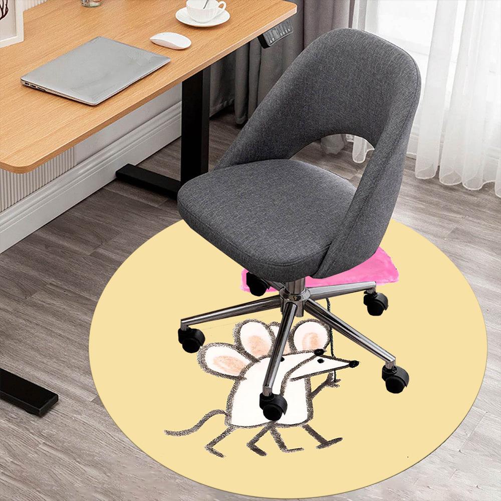 

1pc mouse umbrella Round Chair mat Area Rug - Non-Slip, Floor Mat for Office, Bedroom, and Indoor Decor c1125046 80cm by 80cm