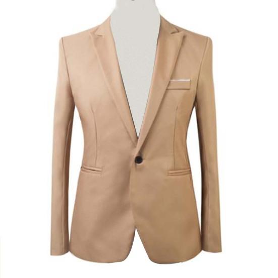 2 Stuks/Set Heren Formeel Zakelijk Feest Effen Kleur Lange Mouw Blazer Pak Broek