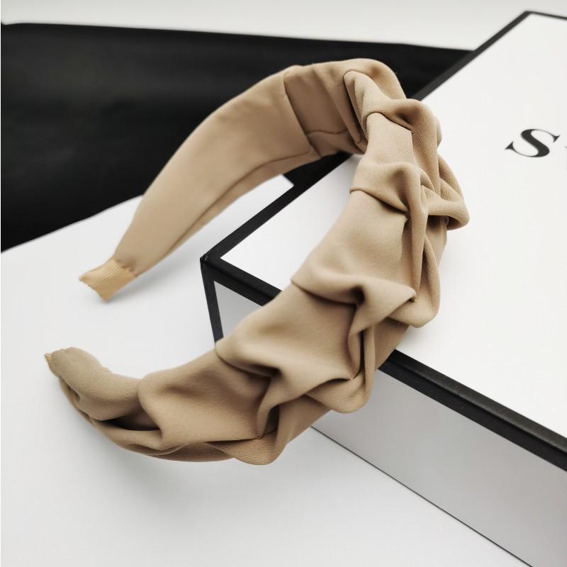 

Элегантная черная плиссированная повязка на голову для женщин - корейский стиль, мода 2024. хаки