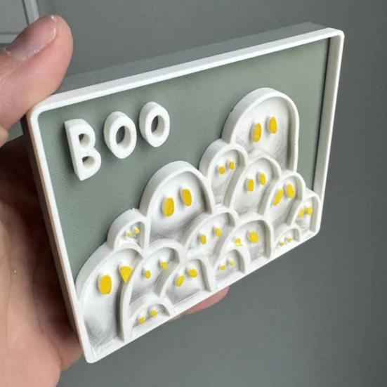 Halloween Picture Frame 3D Printed Ghost Photo Frame Ornaments for Living Room Kids Room Bedroom Halloween Party Decor