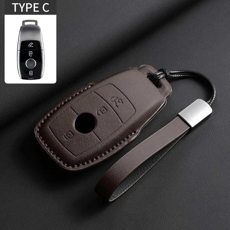 """Pouzdro na klíč od auta z plné kůže s odklápěcím víkem pro Mercedes Benz třídy A C E S G GLC CLE CLA GLB GLS GLA W177 W205 W213 W222 X167"""