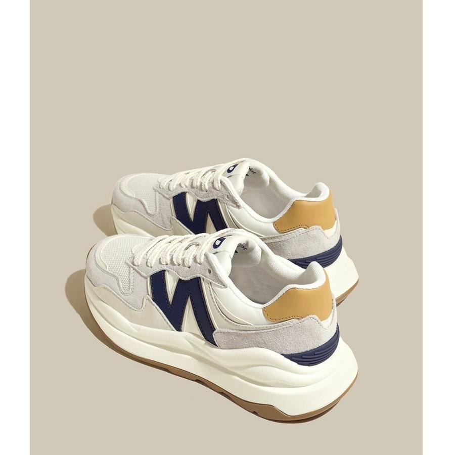 Luji Leder Waffel Forrest Gump Schuhe Damen 2024 neu ins trendig lässig vielseitig Plateau modisch retro Papa Schuhe