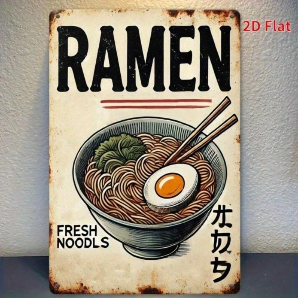 Vintage Metal Poster Wall Art 8x12 inch Kitchen Decor Noodle