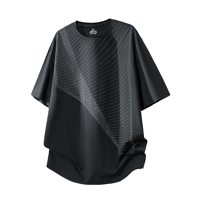 Quick Drying Sports T-shirt Men's Ice Silk Fitness Loose Summer Thin Short Sleeved Running Top