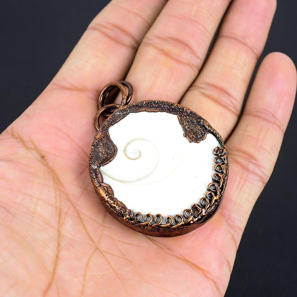 Shiva Eye Pendant, Copper Electroformed Gemstone Jewelry, Handmade Pendant, For Memorial Day