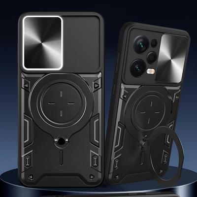 Shockproof Armor Magnetic Case For Xiaomi Redmi Note 12 11 10 Pro Plus 5G 10S 11S Anti Shock Metal Ring Stand Holder Slide Cover