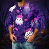 Men's Casual Halloween Print Raglan Three-Quarter Sleeve Shirt