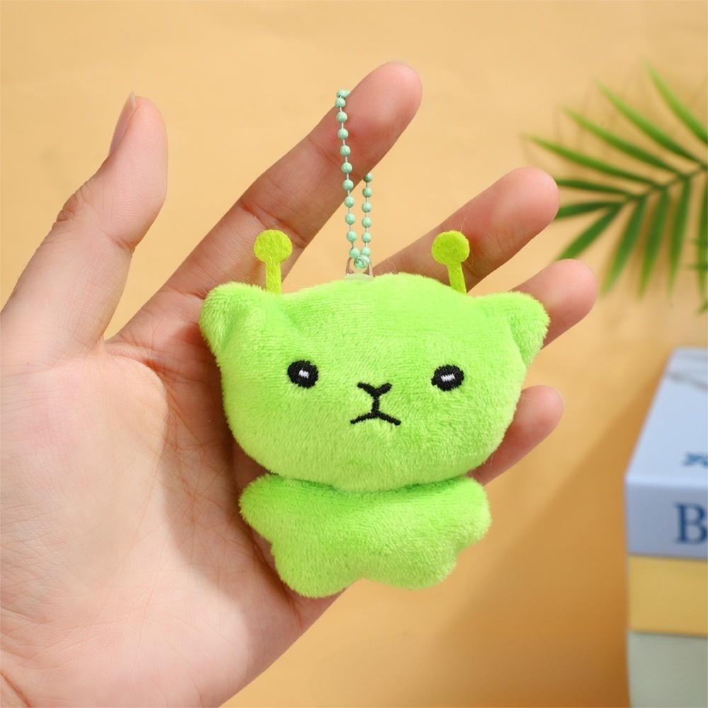 Cute Star Mobile Phone Rope Mini Alien Cat Keychain Cartoon Plush Backpack Pendant  Bag Decor