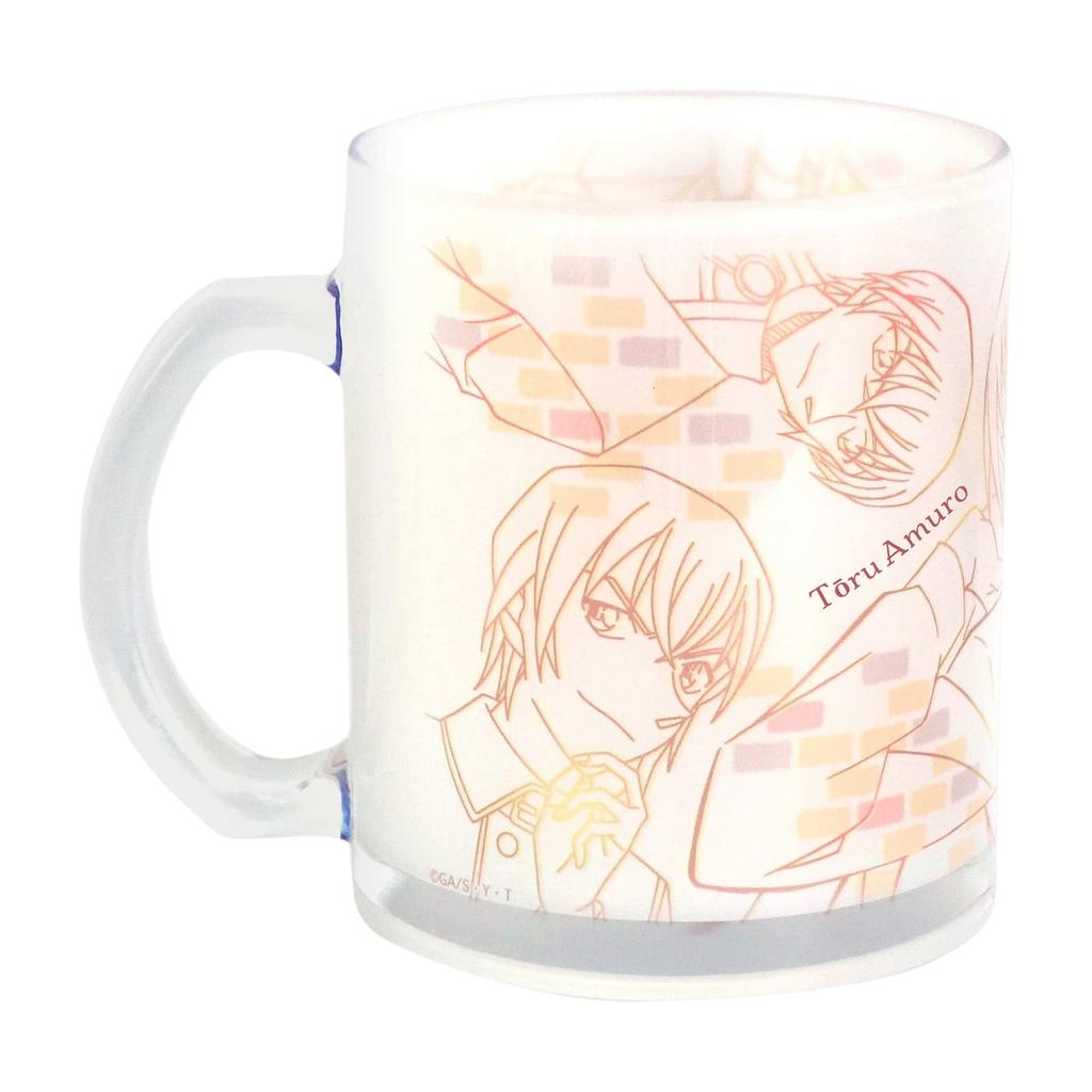 Kanesho Touki Amuro Glass Line Art Made in 034192 "Detective Conan" Mug, Mug, Approx. 320ml, Design, Japan,
