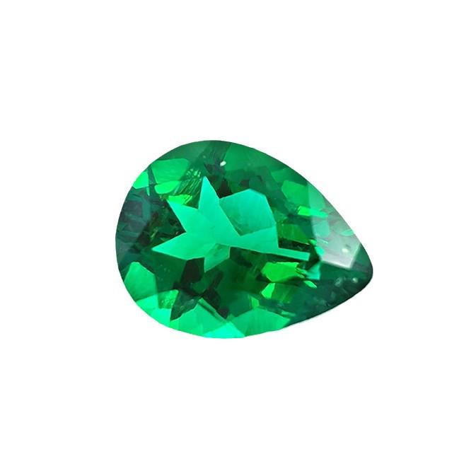 AGL Certified Pear-Shaped Zambian Cultured Emerald Loose Stone