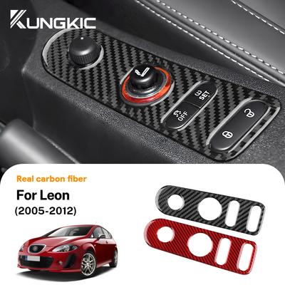 For Leon 2005 2006 2007 2008 2009 2010 2011 2012 Car Gear Shift Panel Real Soft Carbon Fiber Sticker Accessories