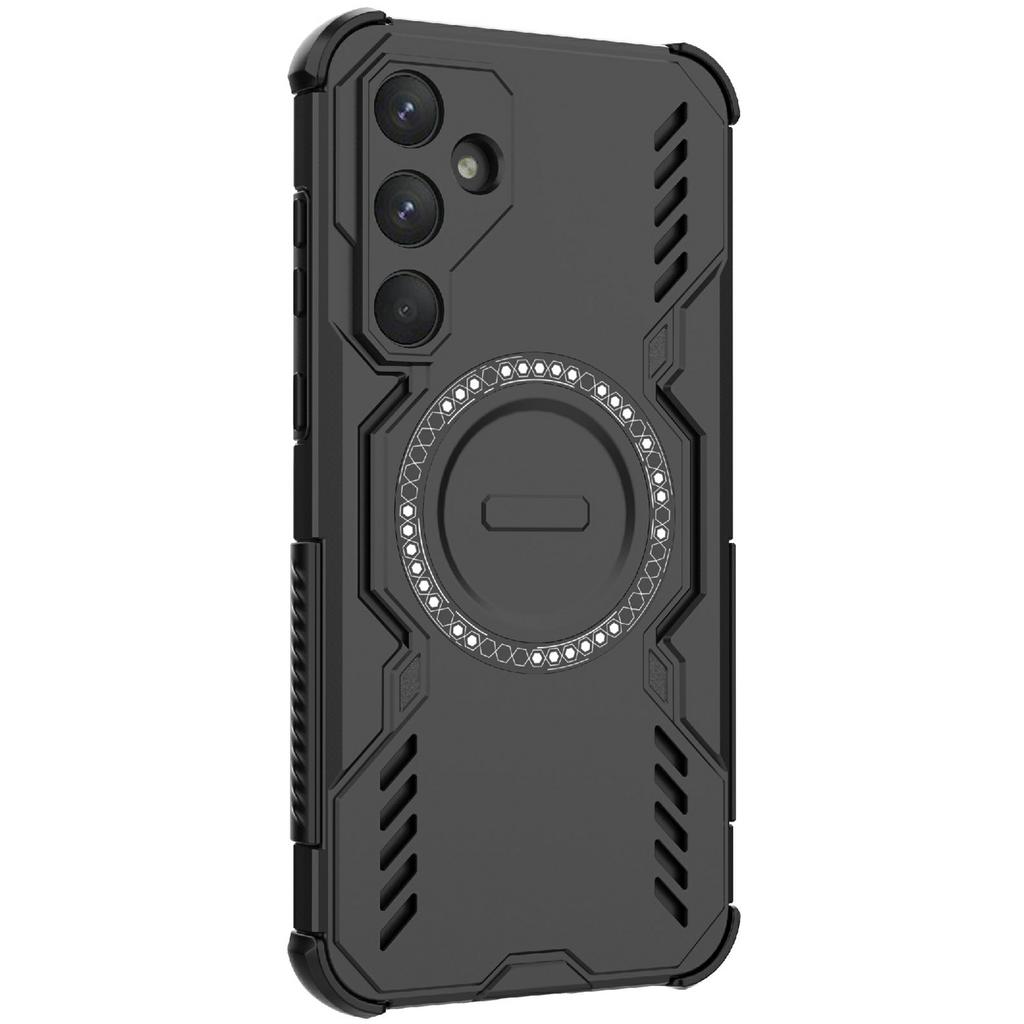 For Samsung Galaxy A55 5G Magnetic Case Butterfly Armor Hollow Heat Dissipation PC+TPU Phone Cover
