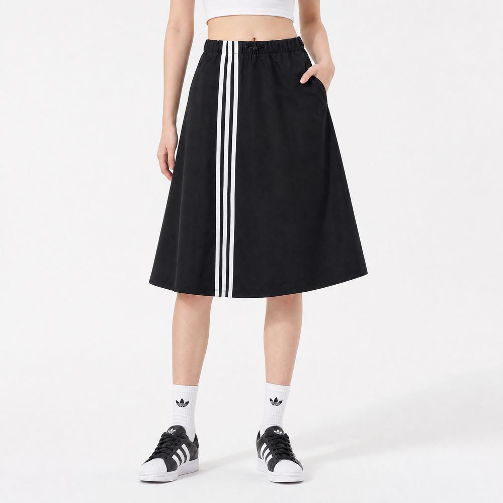 Adidas Water-Resistant Striped Minimalist Casual Long Skirt Women skirts KZ1537