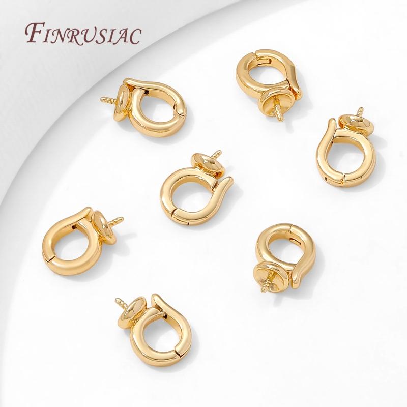 18K Gold Plated Bails with Pearl Mounting Accessories,Pendant Holder,Metal Bails Connectors For Jewelry,DIY Necklace Making