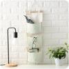 Cotton and Linen Multi-layer 3-cell Storage Bag Wall Storage Bag Cloth Hanging Bag Behind The Dormitory Door Hanging Bag