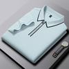 Polo tričko s krátkým rukávem, pánské prodyšné tričko z čisté bavlny, business casual top s límečkem