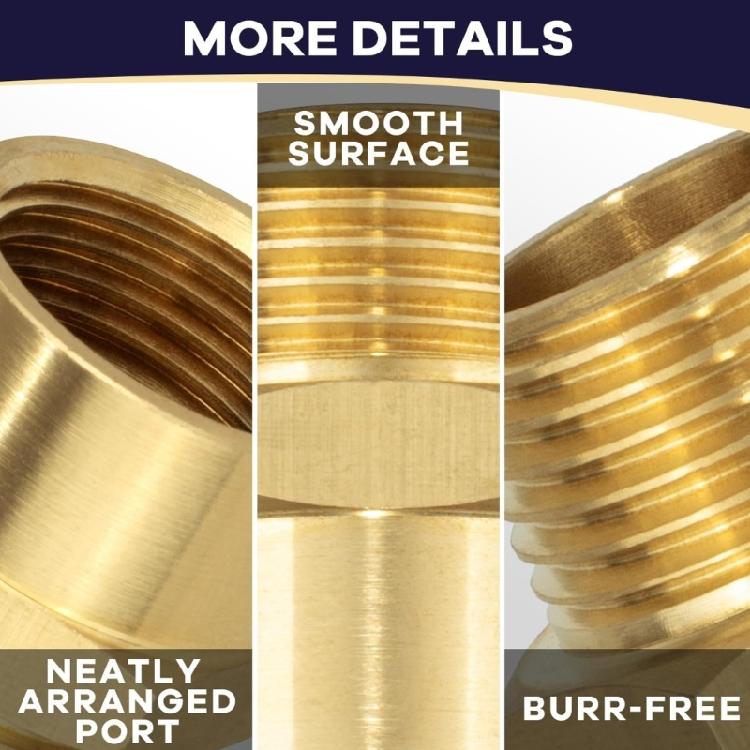 2Pack Leakproof Brass Connector G1/2 BSP To 1/2Inch NPT Thread Adapter Pipe Fittings For Garden Irrigation Hoses