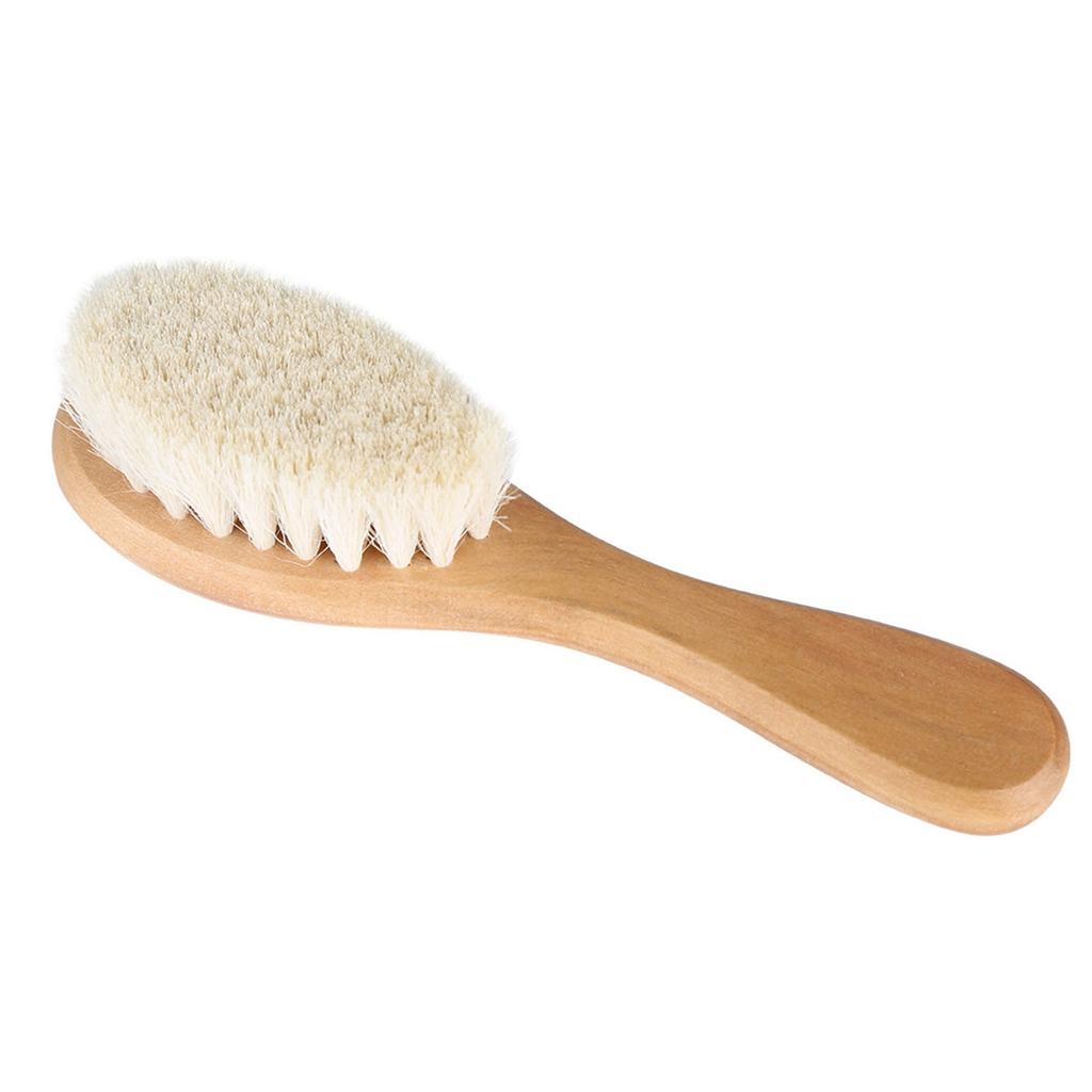 Grooming Comb Baby Comb Brush, Multifunction Natural Goat Hair Comb, Infant Hair Massage for Baby At Home