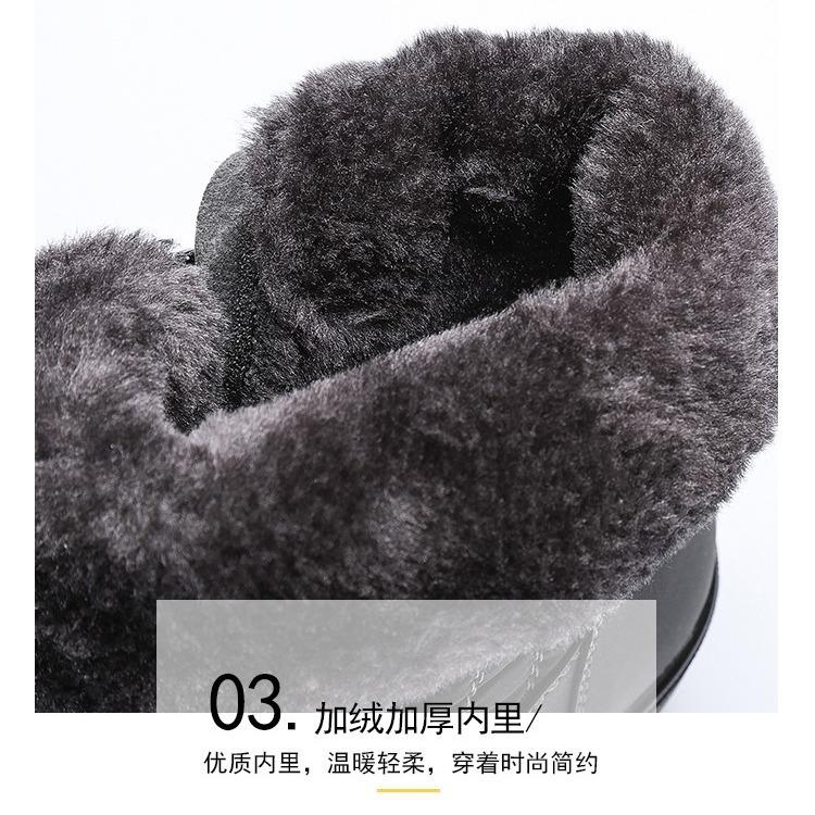 Bottes de Neige Femme Velours Antidérapantes Chaudes Imperméables Bottines Courtes Décontractées Version Coréenne Grande Taille Mi-Mollet Chaussures en Coton Femme