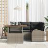 Garden Sofa Set with Storage 5 Pcs Grey Poly Rattan