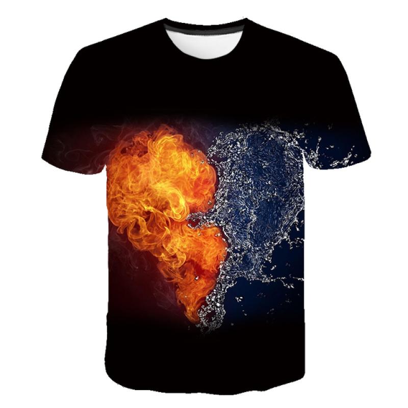 6 M-14 T Kinder Flamme Baby Jungen Und Mädchen Kleidung Sommer 3D Cartoon Kurzen Ärmeln T-shirts Mode lässig Runde Kragen Kleidung